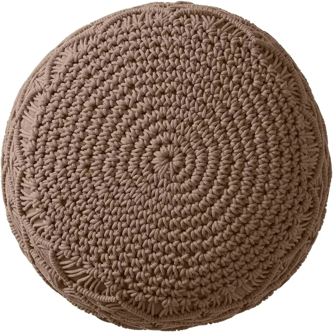 100% Cotton Hand Braided Macrame Pouffe