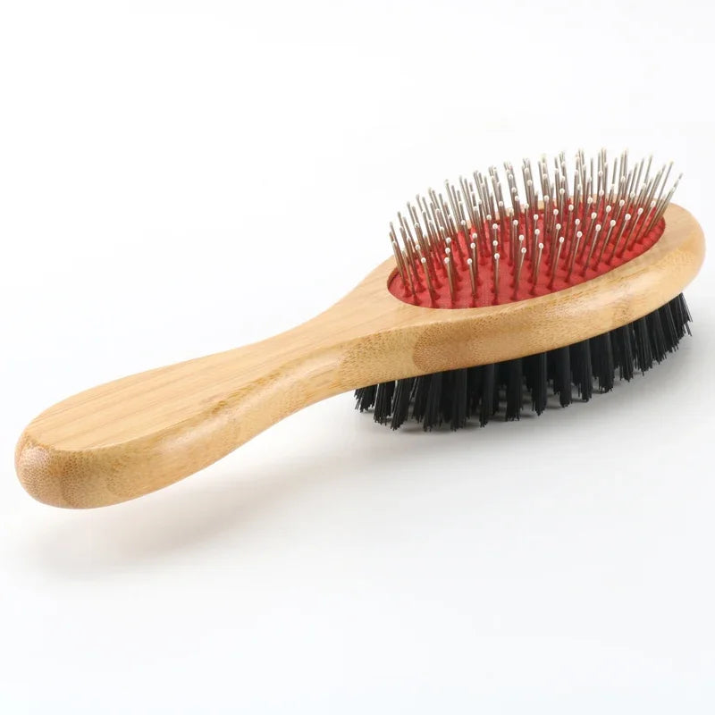Bamboo Long Handle Pet Comb And Slicker Brush