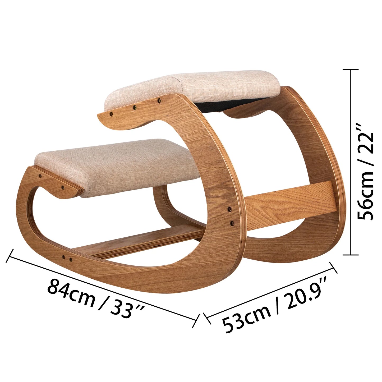 Ergonomic Rocking Wooden Kneeling Chair