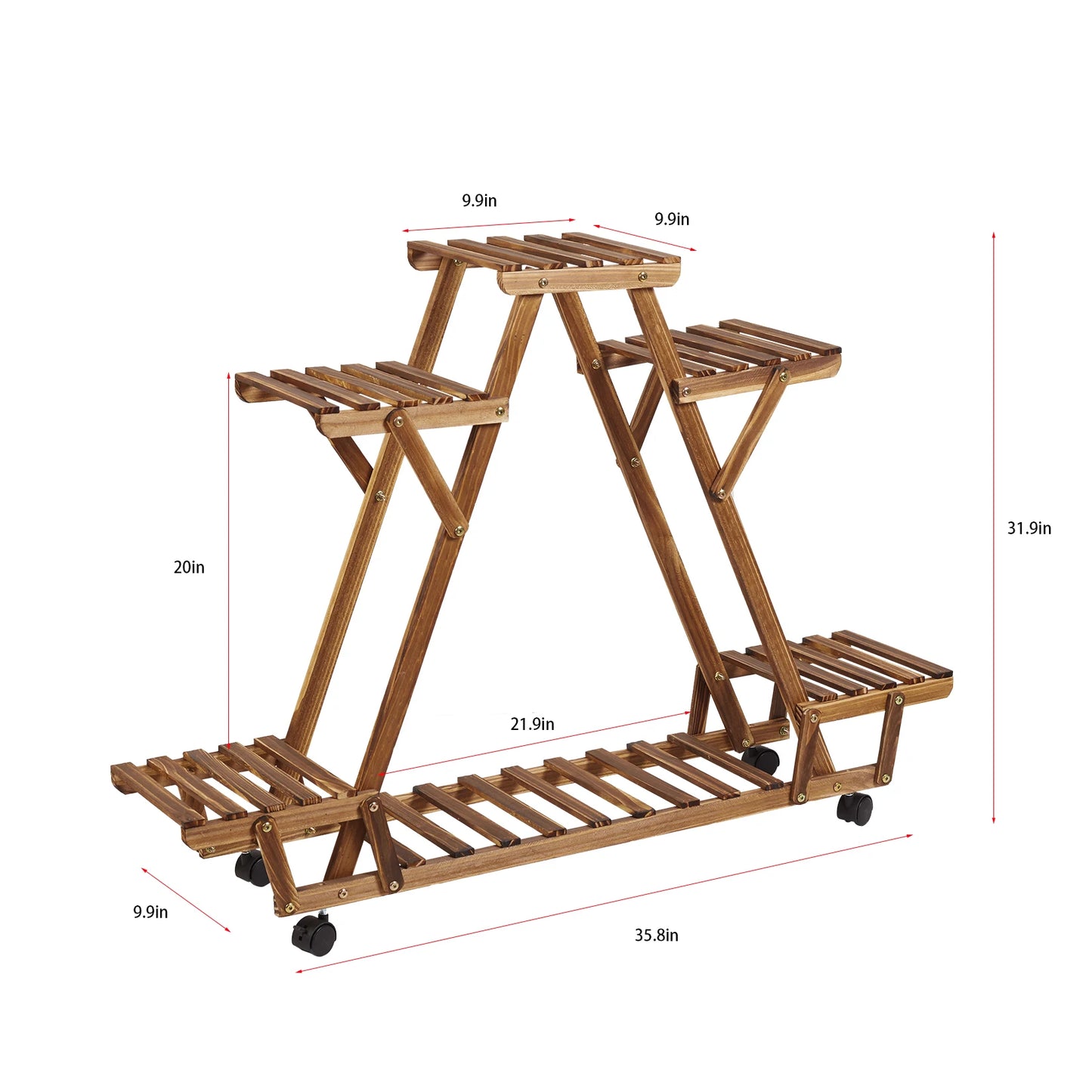 Wooden Plant Stand With Wheels