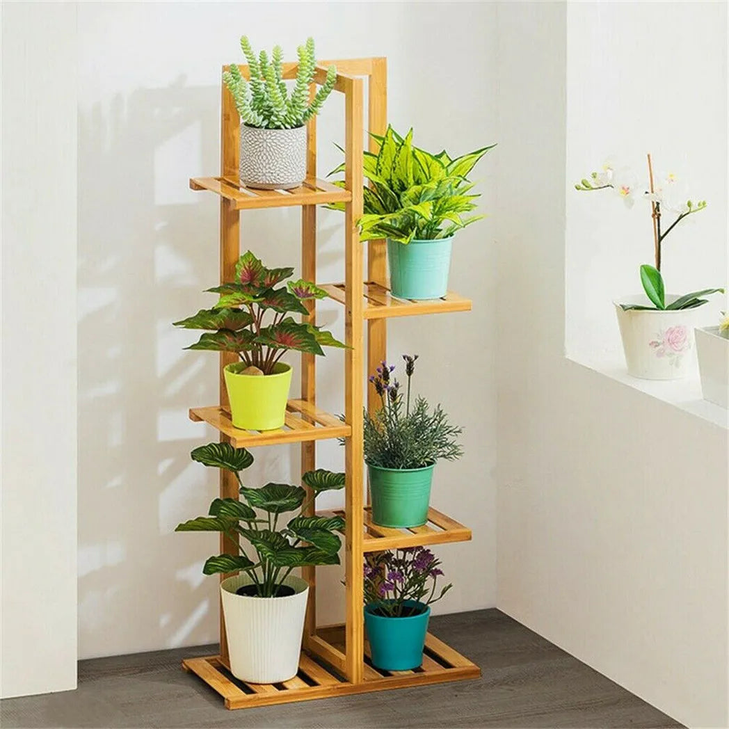 Bamboo 5 or 6 Tier Plant Stand