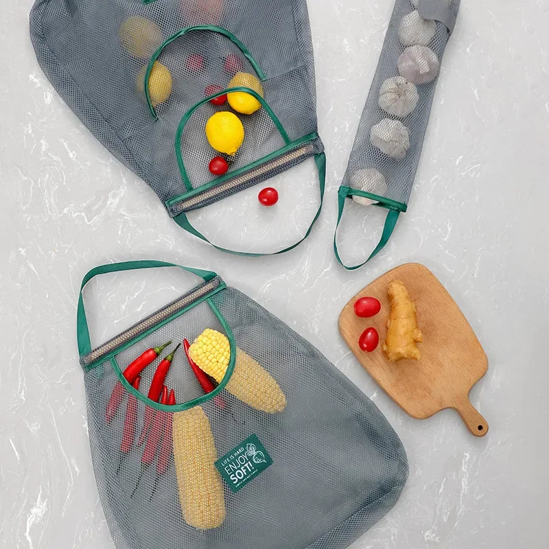 1PC Reusable Kitchen Hanging Mesh Bag