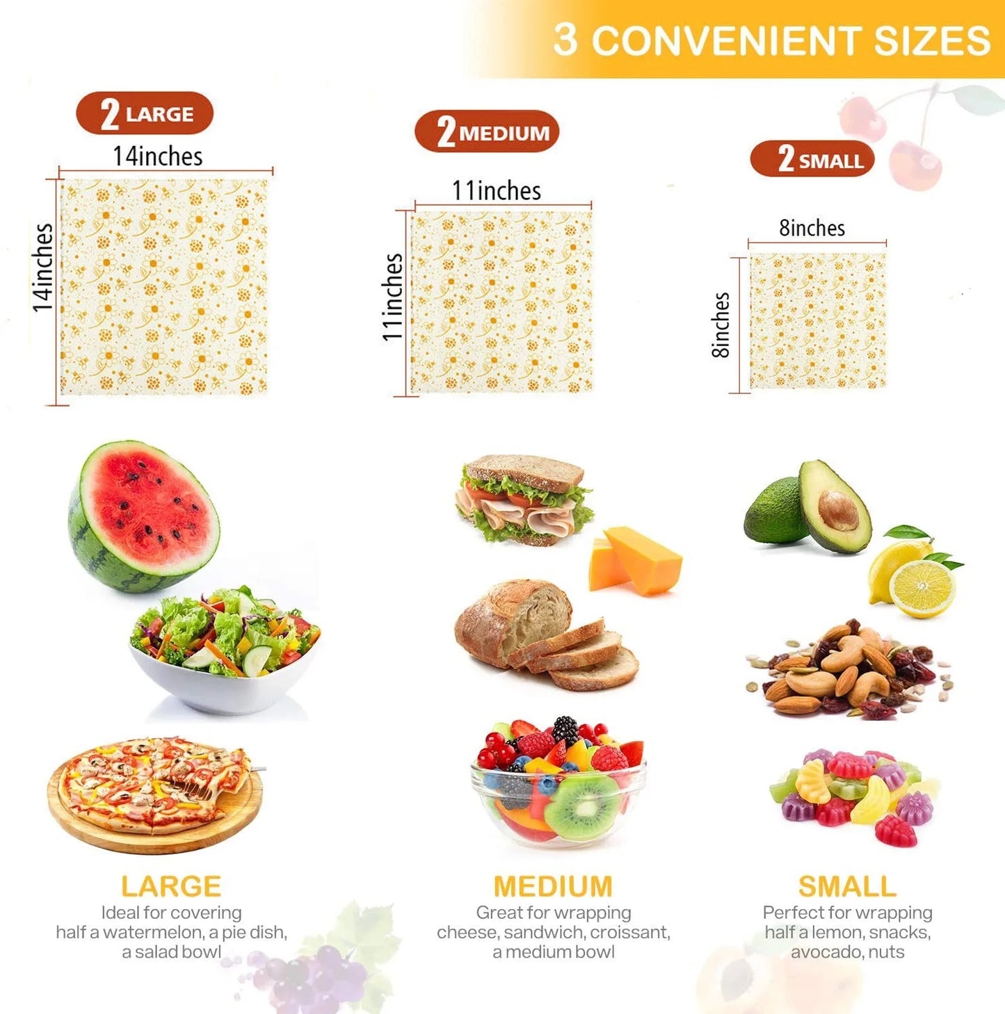 6pcs Beeswax Food Wraps