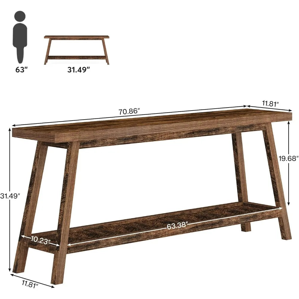 Wood Console Table 2 Tiers