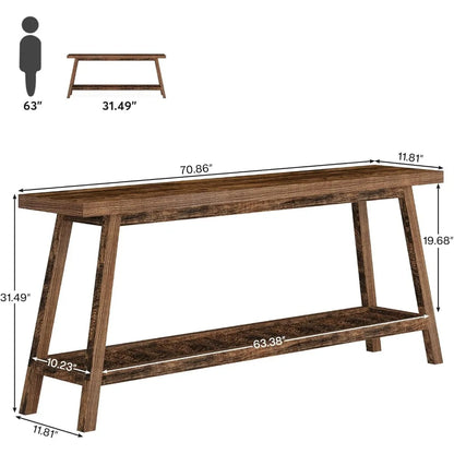 Wood Console Table 2 Tiers