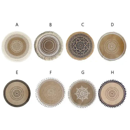 Set of 4 Handmade Cotton Woven Placemats with Fringe