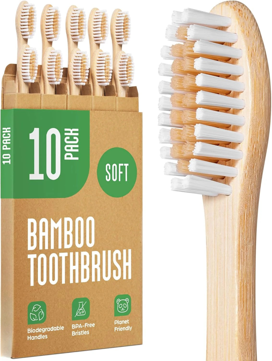 Bamboo Toothbrush 10 Packs