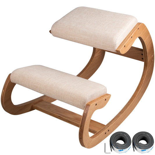 Ergonomic Rocking Wooden Kneeling Chair