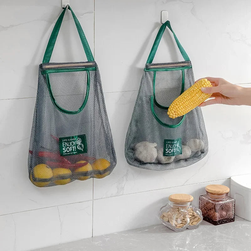 1PC Reusable Kitchen Hanging Mesh Bag