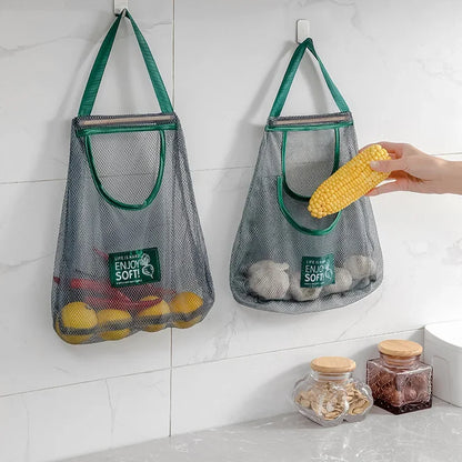 1PC Reusable Kitchen Hanging Mesh Bag