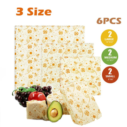 6pcs Beeswax Food Wraps