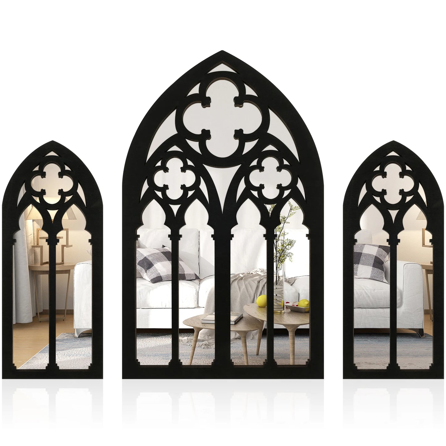 3 Gothic Mirrors Wall Decor