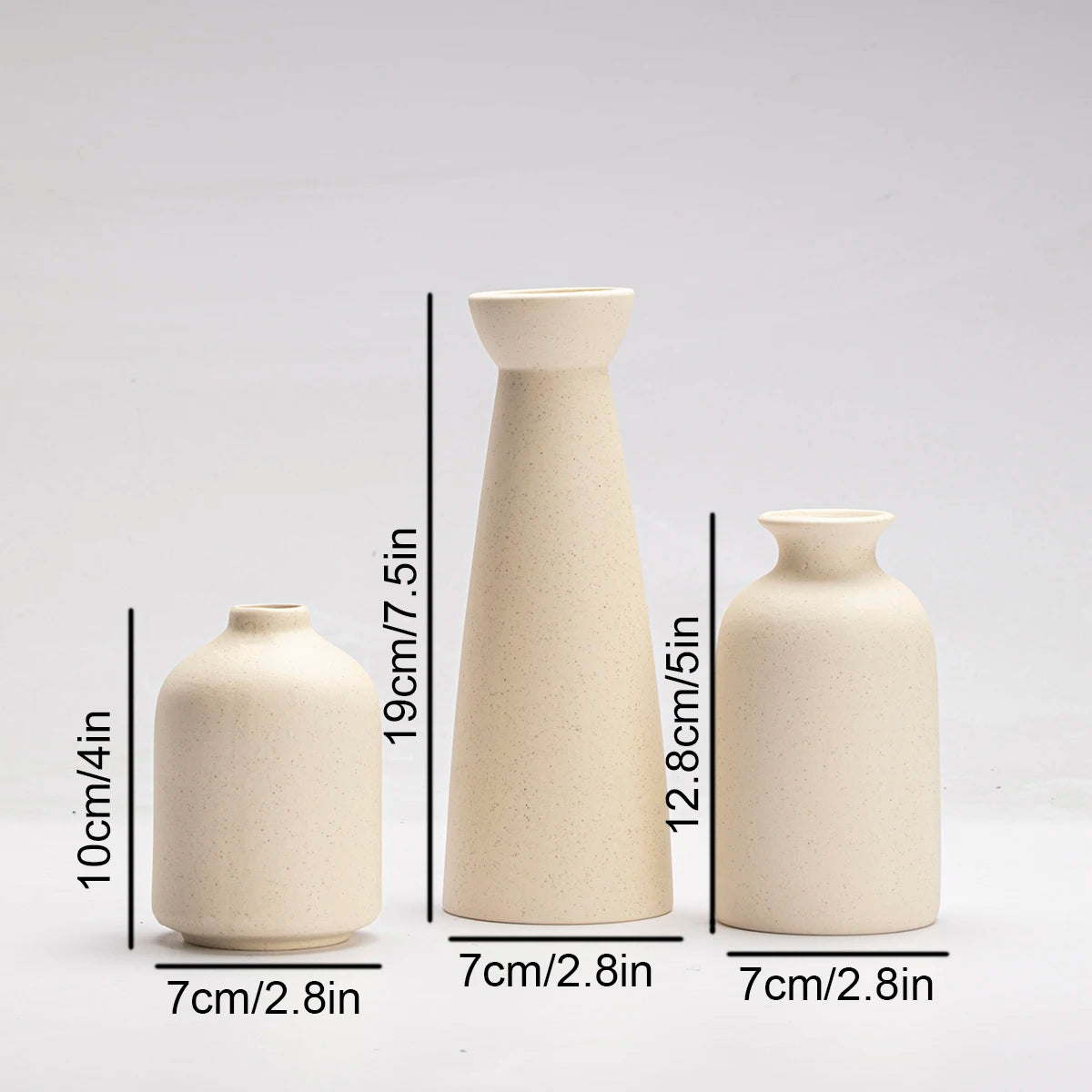 Set of 3 Small Ceramic Vases