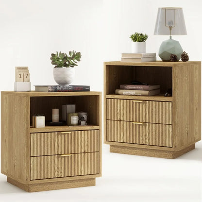 Fluted Nightstands Set of 2