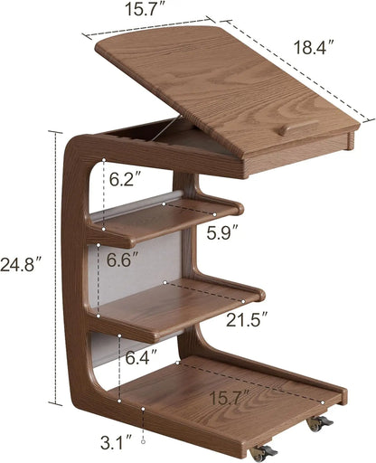 Small 4-Tier End Table with Storage Bag