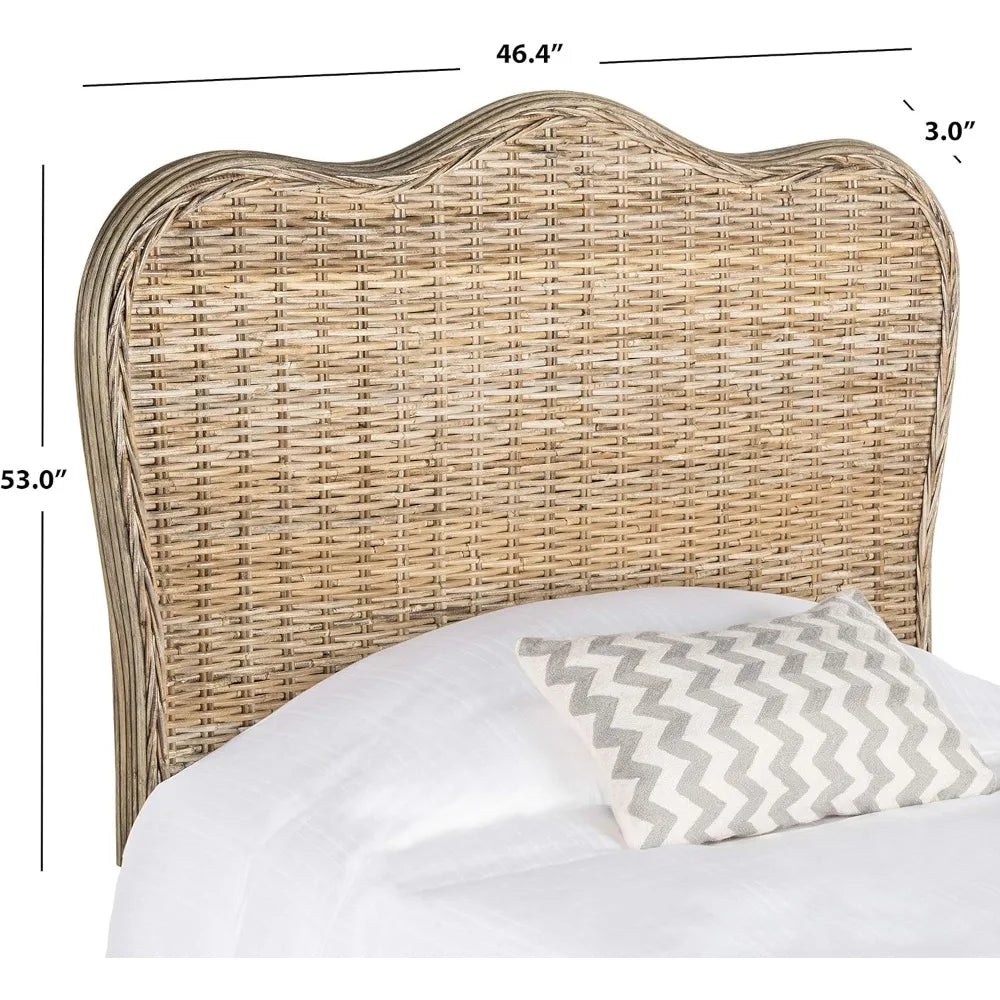 Grey Rattan Headboard (Twin)