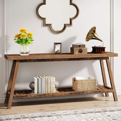 Wood Console Table 2 Tiers