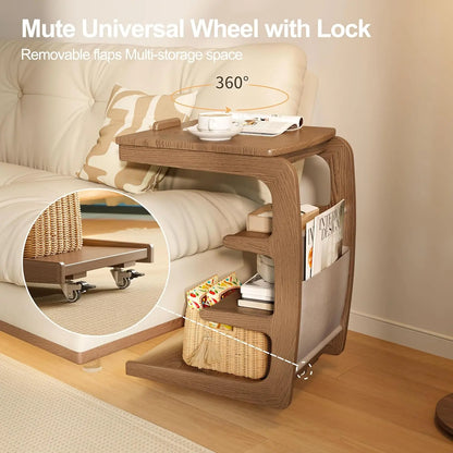Small 4-Tier End Table with Storage Bag