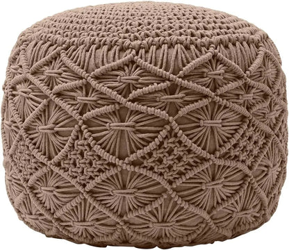 100% Cotton Hand Braided Macrame Pouffe