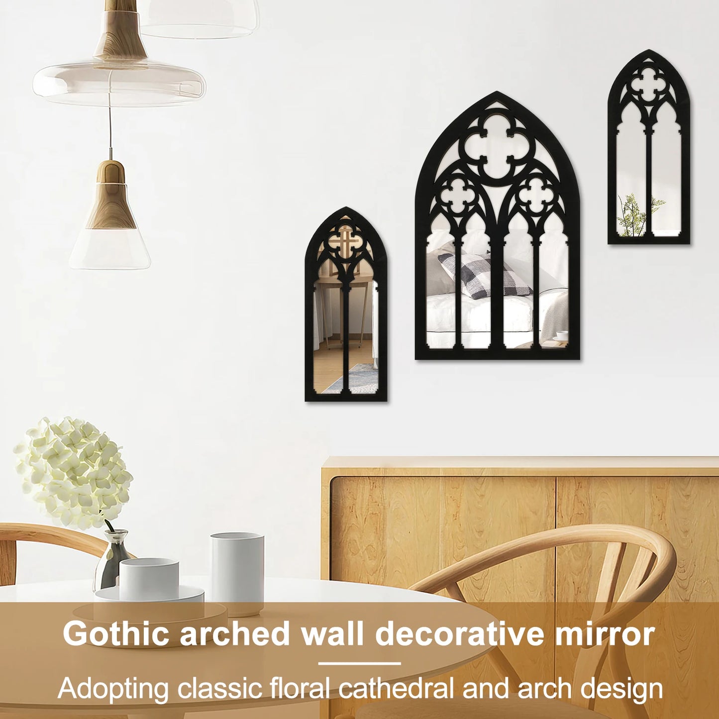 3 Gothic Mirrors Wall Decor