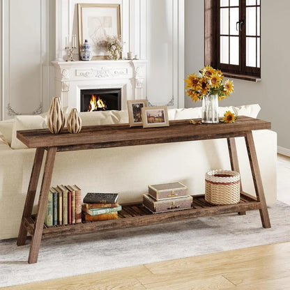 Wood Console Table 2 Tiers