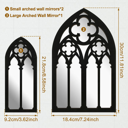 3 Gothic Mirrors Wall Decor