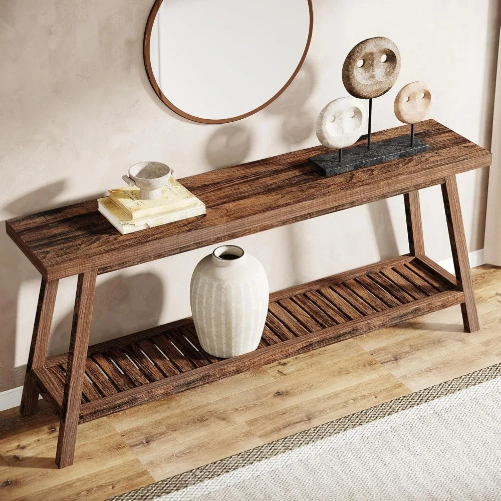 Wood Console Table 2 Tiers