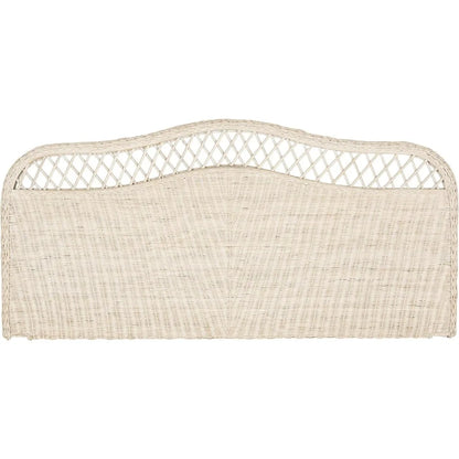 White Washed Rattan Headboard (Queen)