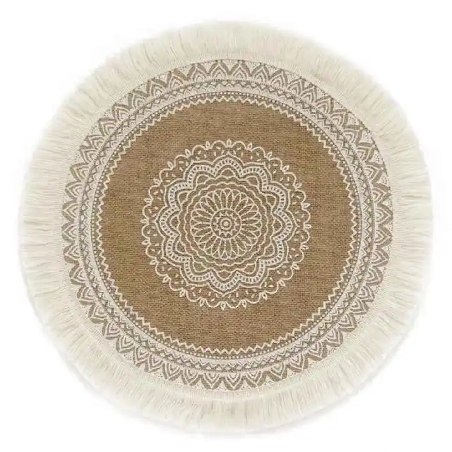 Set of 4 Handmade Cotton Woven Placemats with Fringe