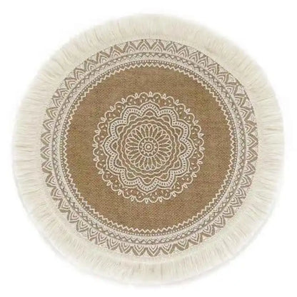 Set of 4 Handmade Cotton Woven Placemats with Fringe
