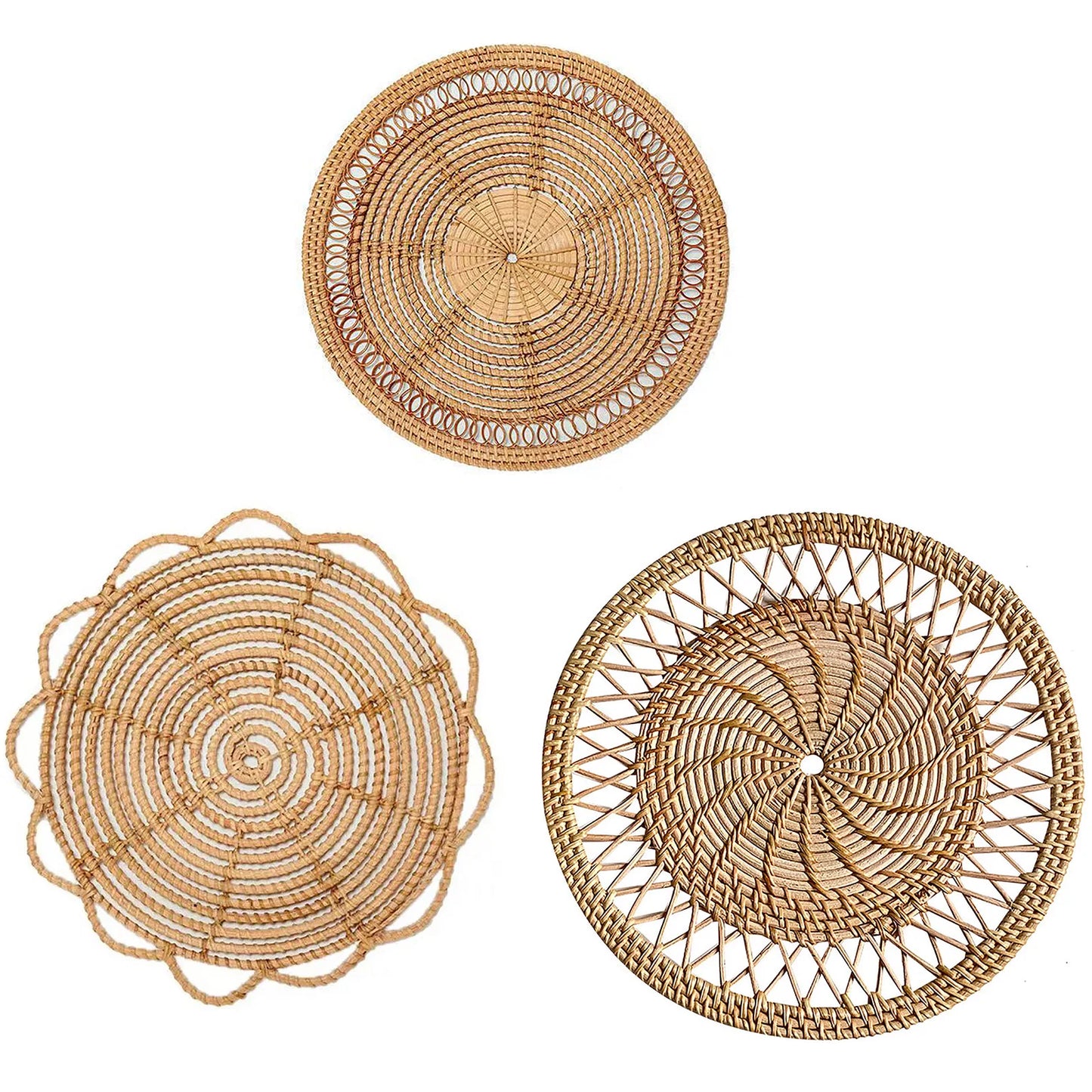 Handwoven Round Rattan Wall Decoration