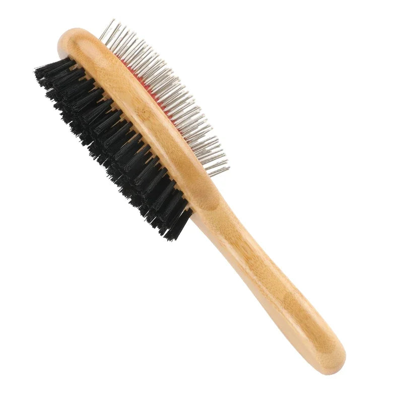 Bamboo Long Handle Pet Comb And Slicker Brush