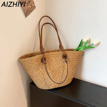Straw Woven Tote Bag