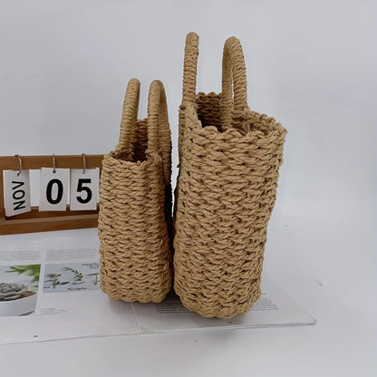 Woven Rattan Bag With Handles,
