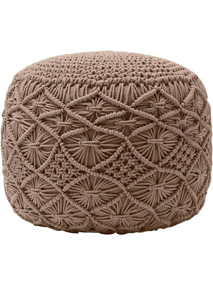100% Cotton Hand Braided Macrame Pouffe