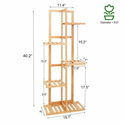 Bamboo 5 or 6 Tier Plant Stand