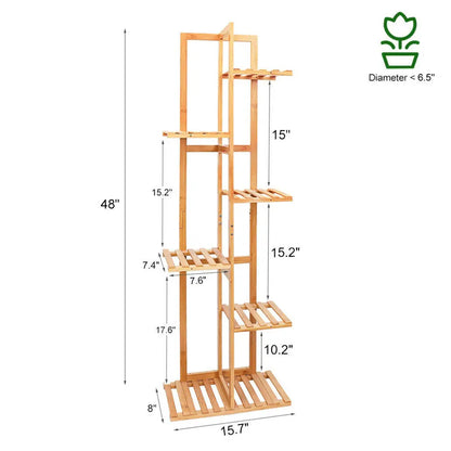 Bamboo 5 or 6 Tier Plant Stand