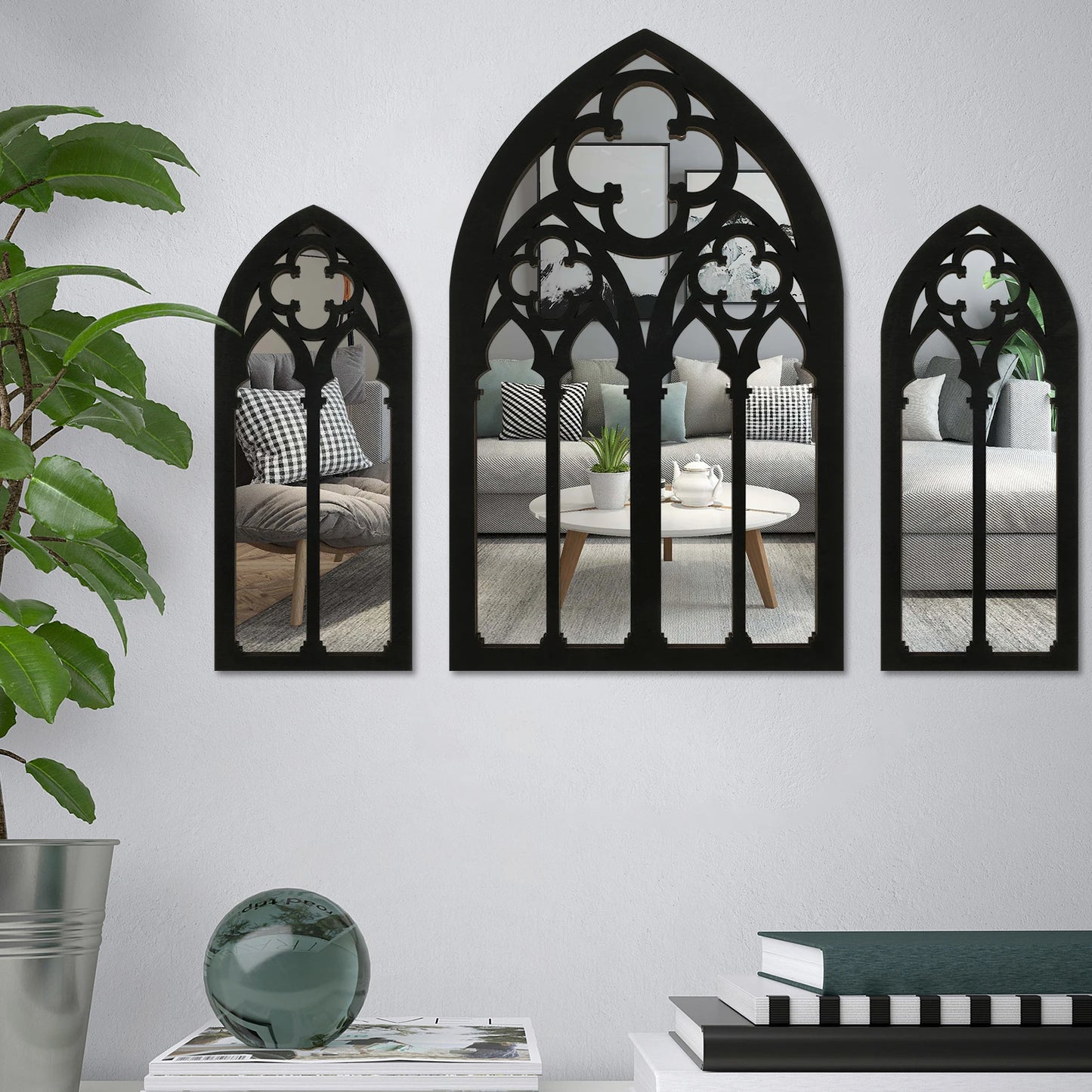 3 Gothic Mirrors Wall Decor