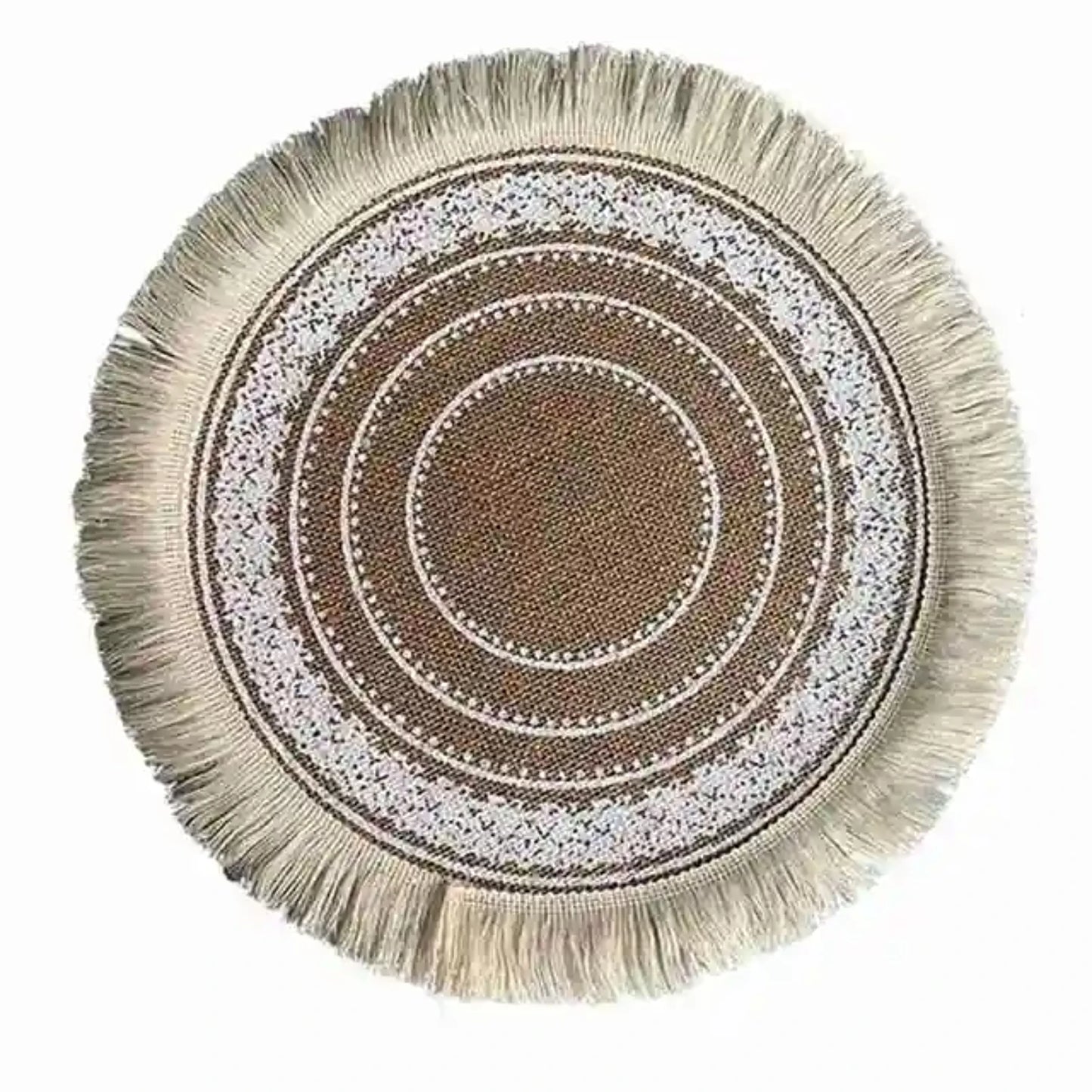 Set of 4 Handmade Cotton Woven Placemats with Fringe