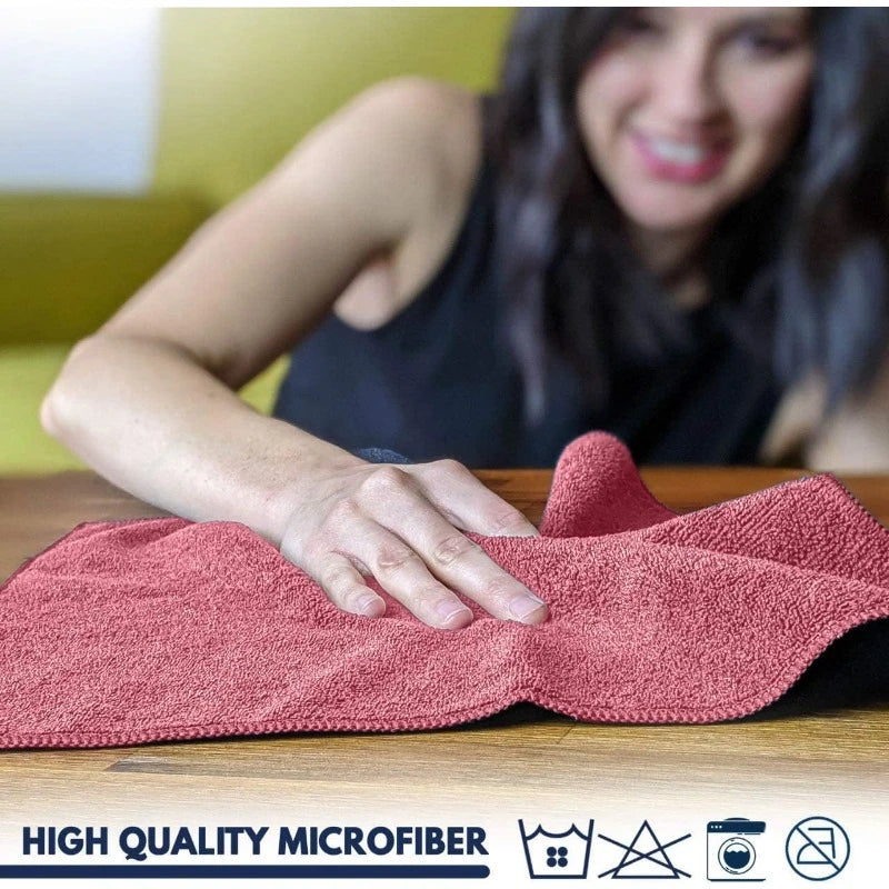 12Pcs (16x16 inch) Microfiber Cleaning Cloth