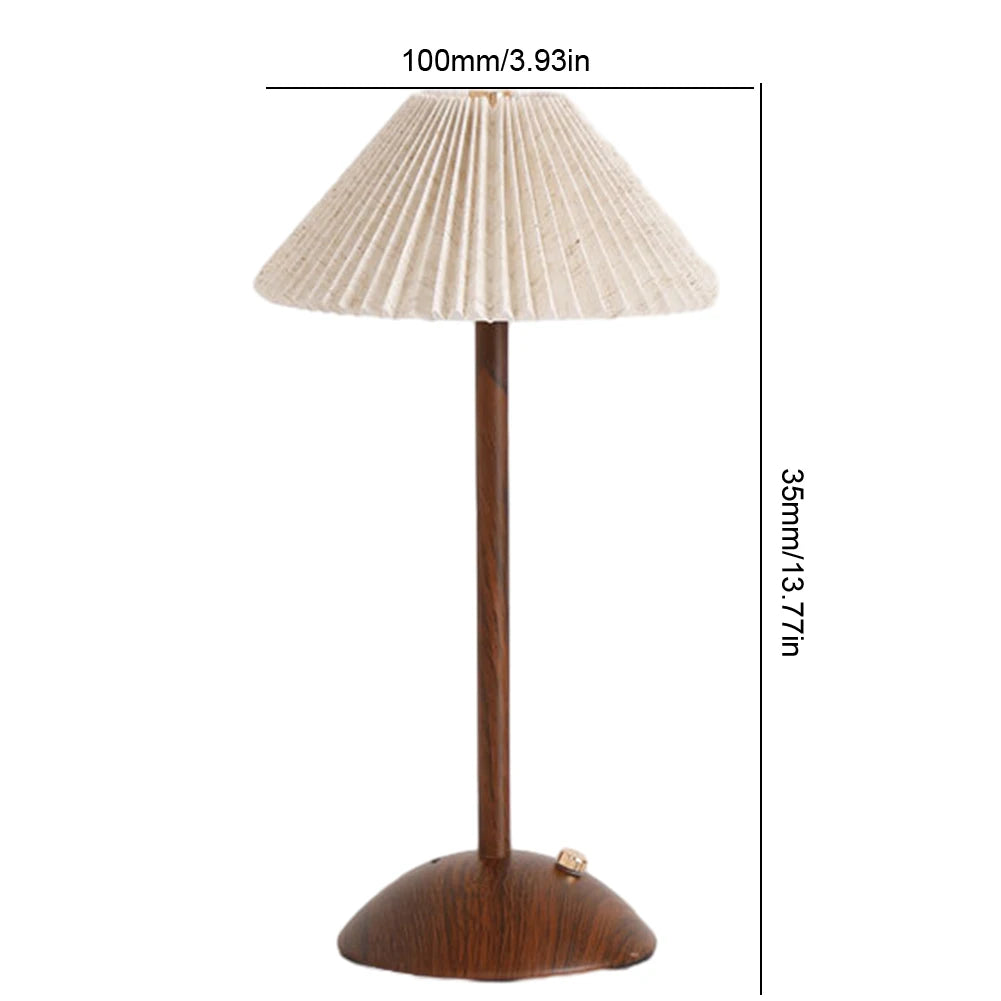 Wood Base Cordless Rechargeable Table Lamp