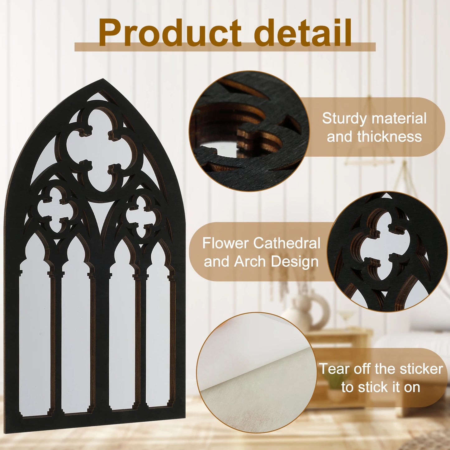 3 Gothic Mirrors Wall Decor
