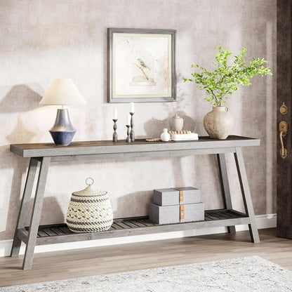 Wood Console Table 2 Tiers